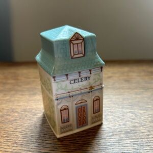 1989 The Lenox Spice Village Celery House Jar Fine Porcelain Handcrafted